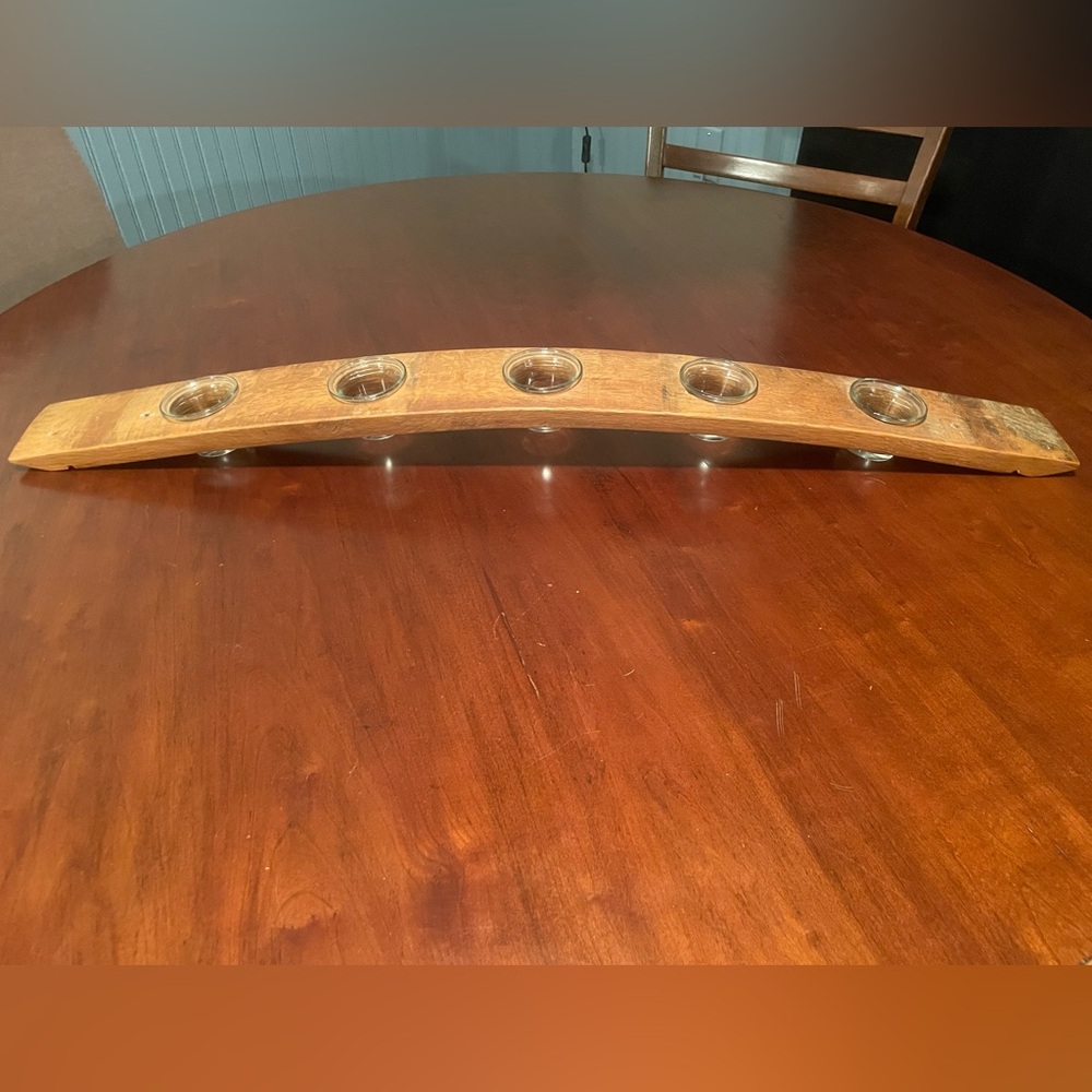 Wine Barrel Stave Candle Holder
